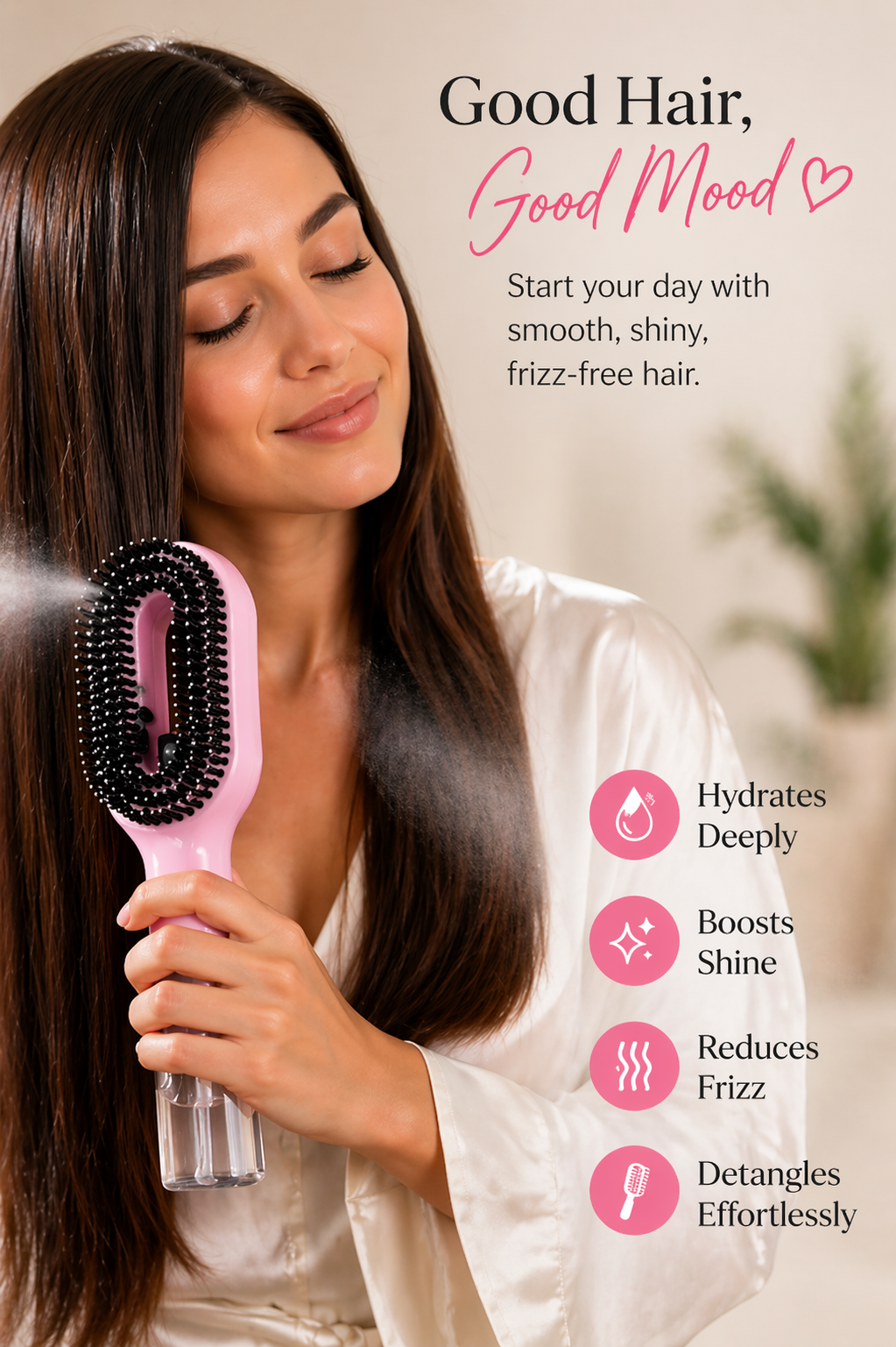 GlowBrush – Spray, Comb & Shine in Seconds